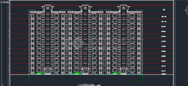 某街区板式高层2号居民楼建筑设计CAD施工图纸-图二