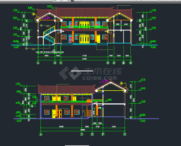 云南大理某地二层住宅建筑设计CAD施工图-图二
