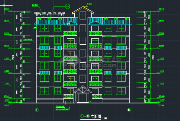 某地区东方塞纳1号楼住宅全套建筑设计CAD施工图纸-图二