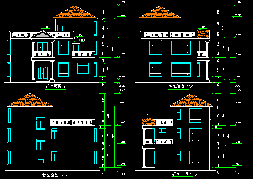 某农村两层半小洋楼房建筑CAD基础详图