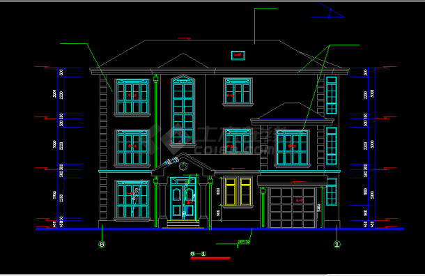 别墅建筑设计CAD图纸（共10张）-图二