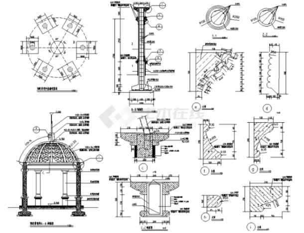 园林景观小品亭廊花架CAD设计施工图（共228张）-图一