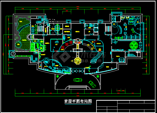 某小型酒店简约建筑设计CAD平面图-图二