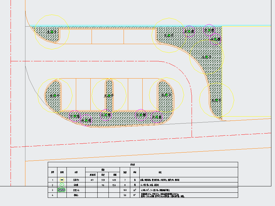某经典生态停车场设计施工图CAD布置图