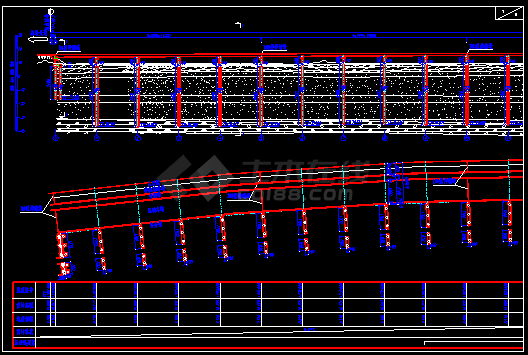 全宽60米25x30米预应力混凝土组合箱梁桥桥型总体布置图（桩柱式墩台和肋板式桥台）-图一
