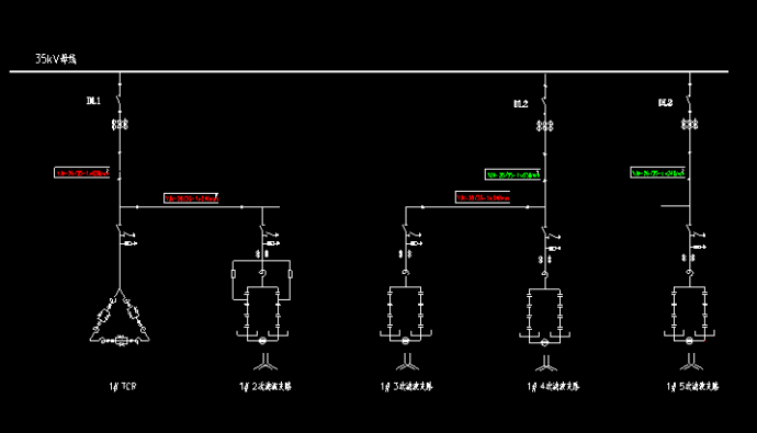 典型的电弧炉谐波治理用SVC一次主接线图_图1