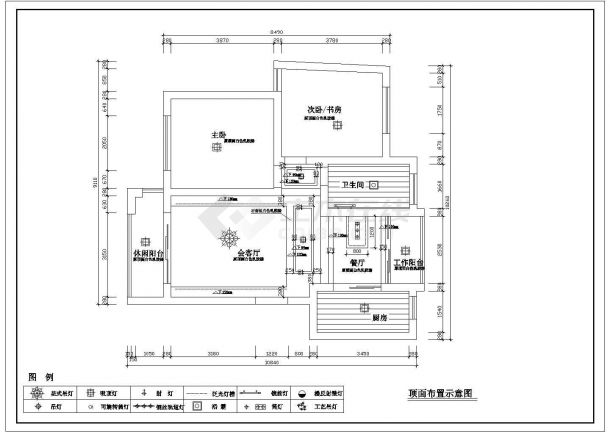 [上海]康桥水都某住宅室内装修cad施工图-图二