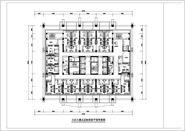 [深圳]某四星酒店客房整层室内装修cad设计方案图-图二