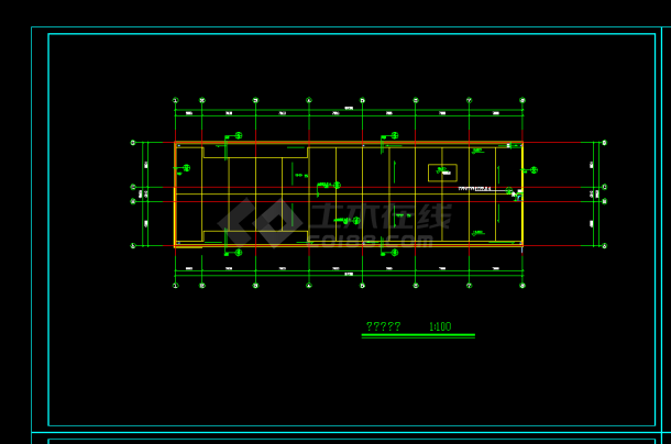 某四层框架结构办公楼建筑设计cad全套施工图-图二