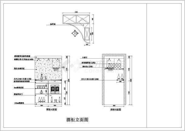 经典室内装修cad立面施工图纸客厅立面图-图一