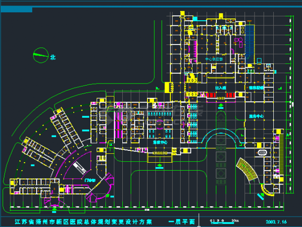 江苏省某医院总体规划变更设计方案CAD设计图-图二