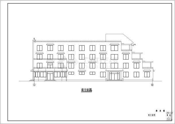某市四层养老院建筑方案设计施工CAD图纸-图二