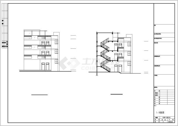 永春县某三层医院门诊综合楼建筑结构设计施工CAD图-图一