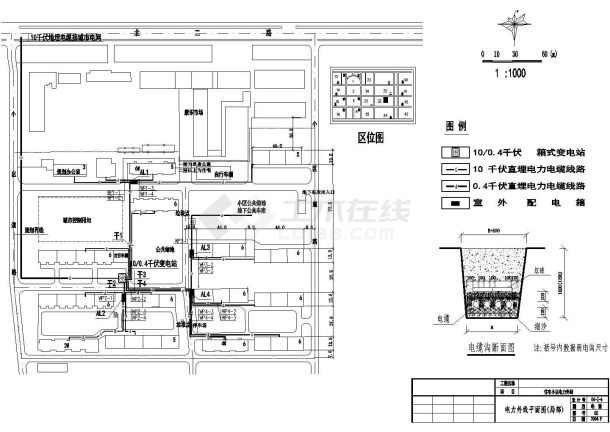 住宅小区CAD电力规划设计图纸-图二