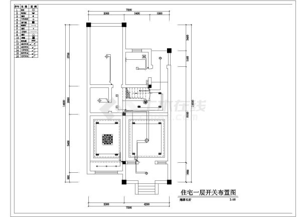 某中式风格住宅楼室内装修cad施工设计图-图一