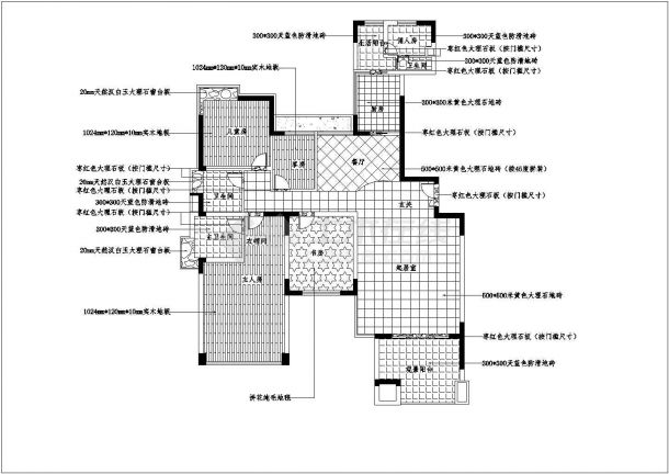 豪华经典住宅室内装修cad平立面设计施工图-图二