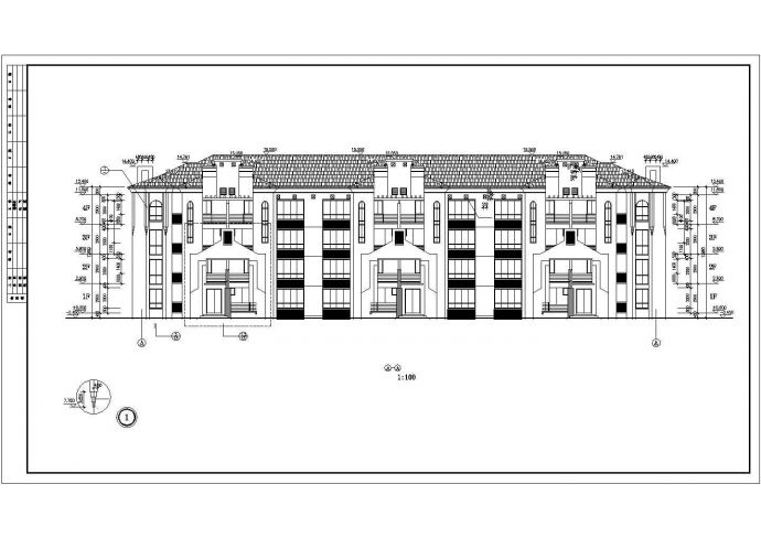 某复式住宅建筑CAD施工设计方案图_图1