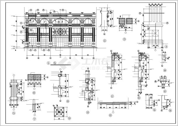 某小区高级会所建筑CAD施工设计图纸-图一