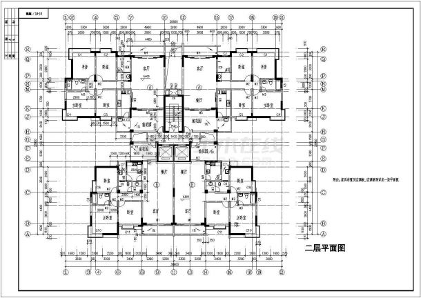 某小区小高层住宅楼设计cad全套建筑施工图-图二