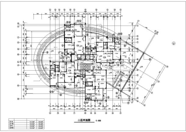 某高层建筑住宅楼施工CAD设计平面图纸-图一