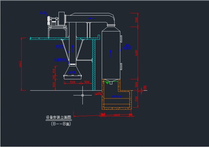 某柴油溶铝炉废气处理工程设备安装图_图1