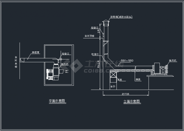 某柴油溶铝炉废气处理工程设备安装图-图二