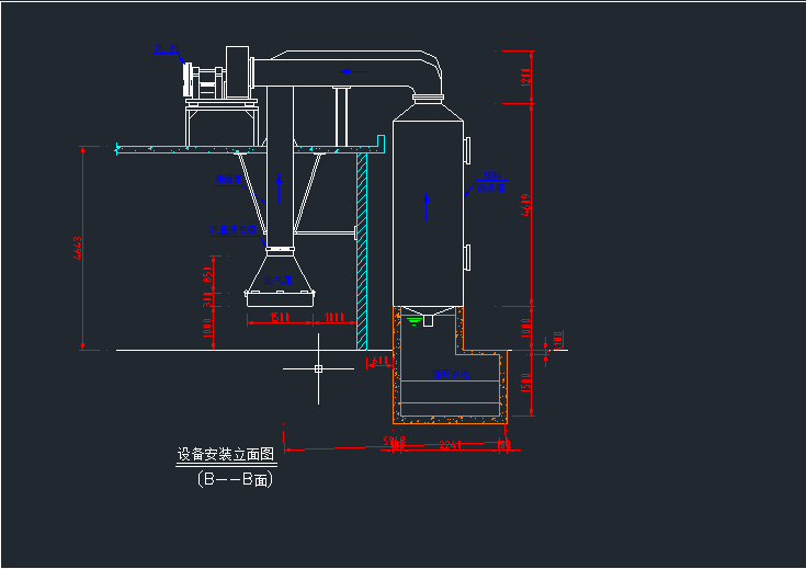 某柴油溶铝炉废气处理工程设备安装图