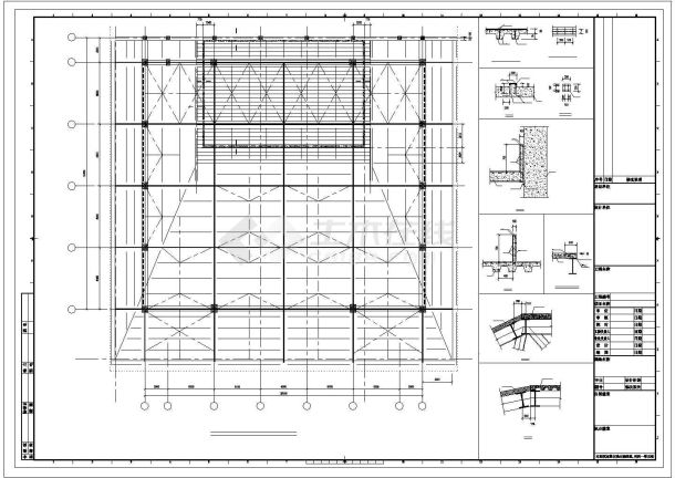 某宾馆屋顶钢结构设计图纸-图一
