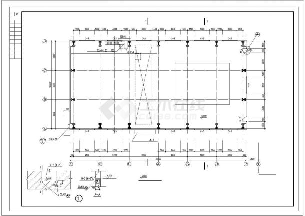 某混凝土排架厂房CAD示意图-图二