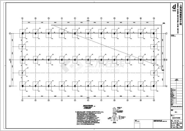 某轻钢屋盖排架结构厂房设计cad全套结构施工图-图二