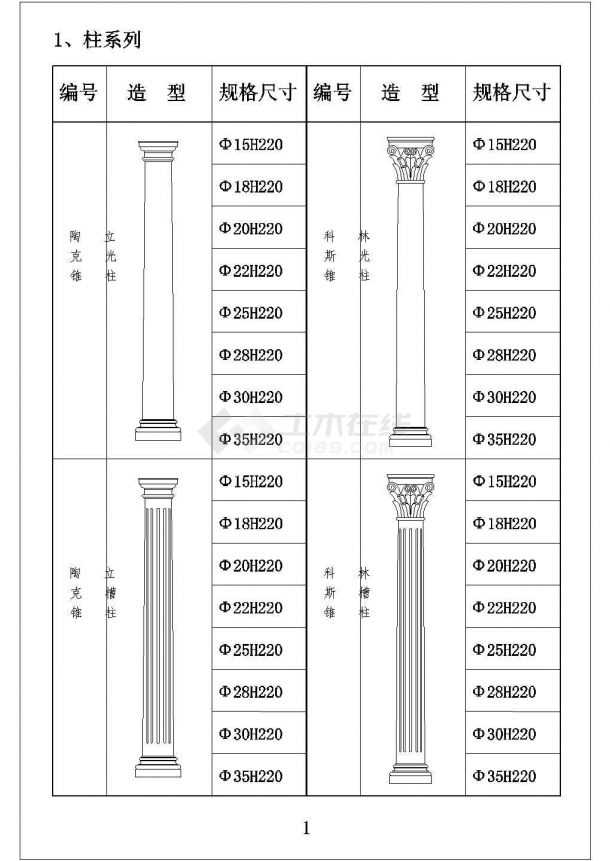 典型建筑设计常用柱子壁炉灯盘等cad设计图块-图一