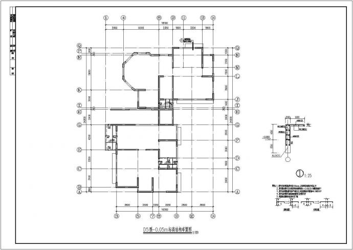 某小高层剪力墙住宅楼cad结构施工设计图纸_图1