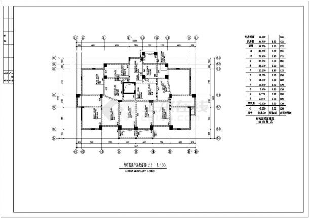 现代高层住宅楼框剪结构cad工程施工图-图二
