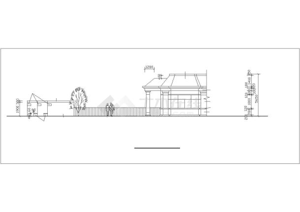 大门与传达室建筑cad平面施工图-图一