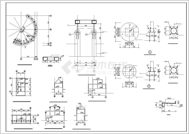 某幼儿园建筑框架结构cad施工图纸-图一