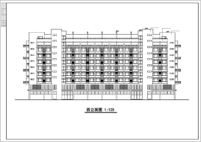某小高层单身公寓方案建筑CAD设计图_图1