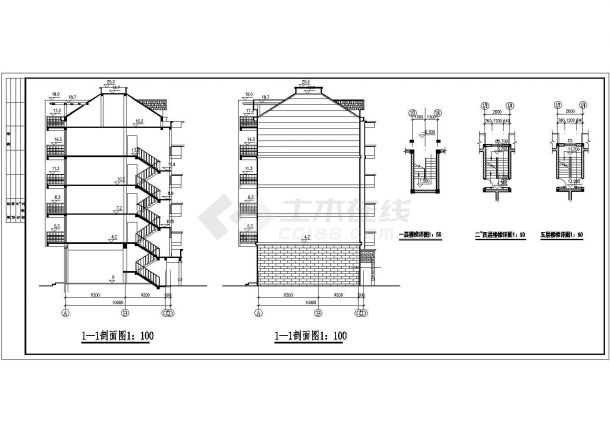 某市中心商住楼建筑施工设计CAD方案图-图二