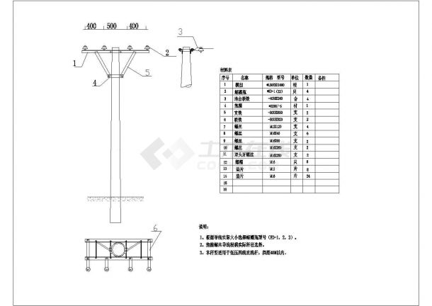 典型10KV线路电气设计cad全套施工图-图一