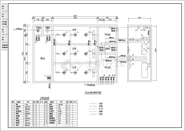 某小区中水处理全套工艺设计详细方案CAD图纸-图一