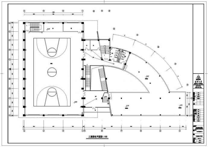 某大型体育馆全套电气cad施工设计图_图1