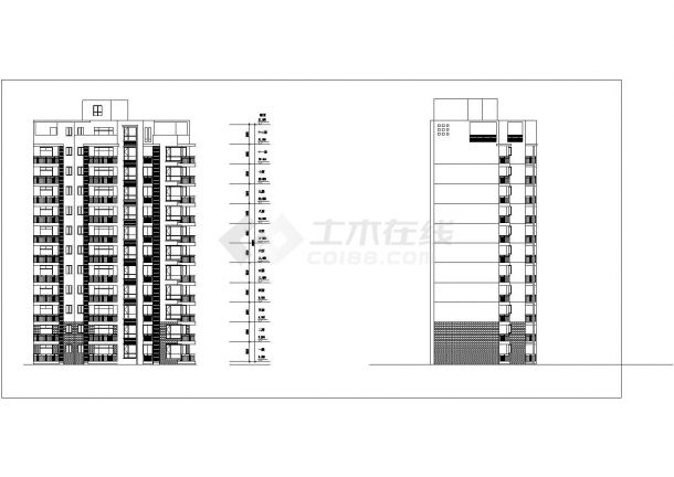 某点式小高层住宅楼建筑施工图（共7张）-图一