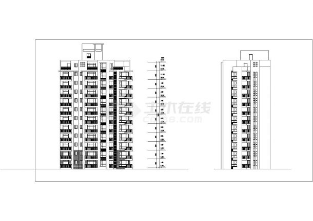 某点式小高层住宅楼建筑施工图（共7张）-图二