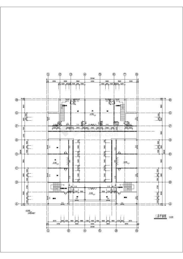 某地大型仿古建筑CAD施工参考图-图二