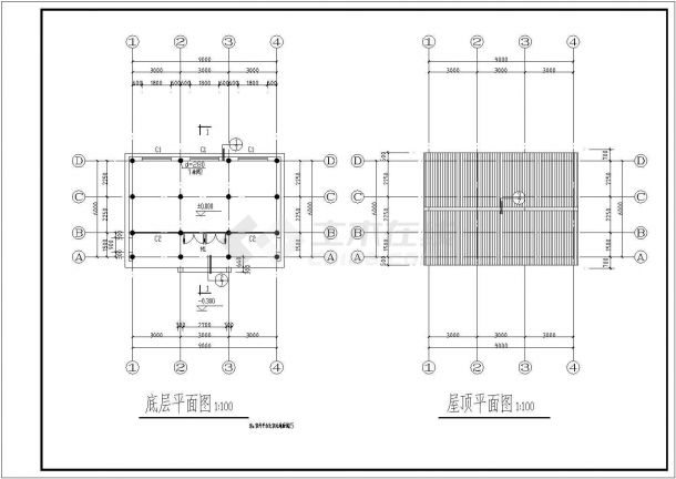 受欢迎的古建筑施工CAD平面布置参考图-图二