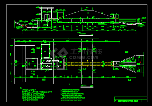 水源工程立式轴流泵扬水站工程施工cad图-图二