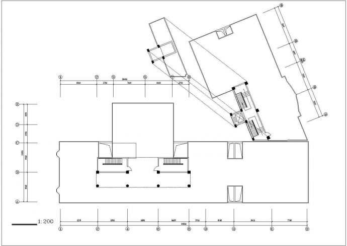 某时代广场建筑施工图纸（标注详细）_图1