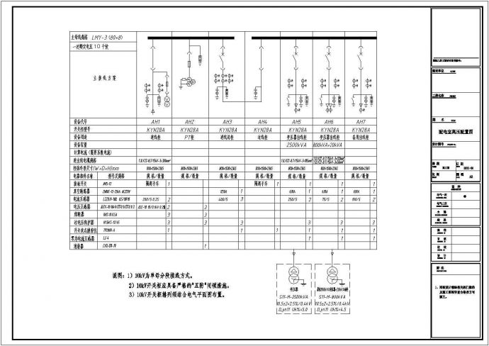 某工厂配电室设计cad电气施工图_图1