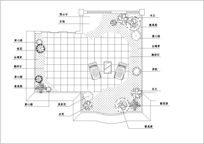 某茶艺馆室内外立面装饰装修cad施工设计方案图_图1