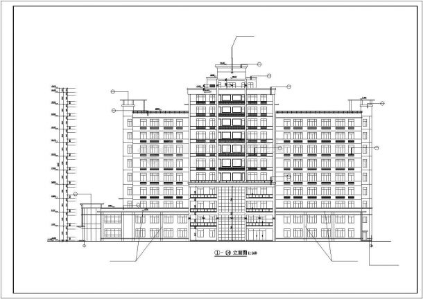 大型多层商务楼建筑cad设计施工图-图二