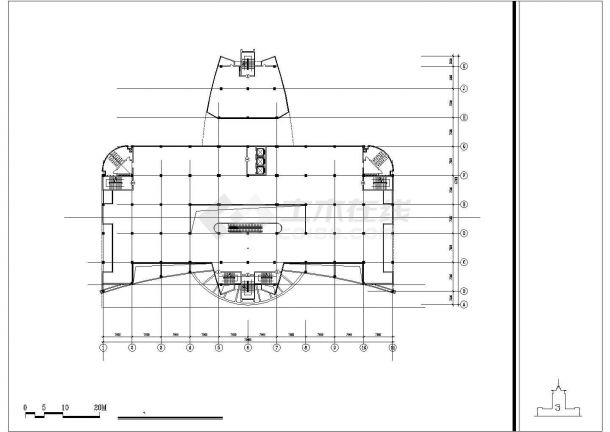 培训中心设计方案CAD平立面建筑施工图-图一